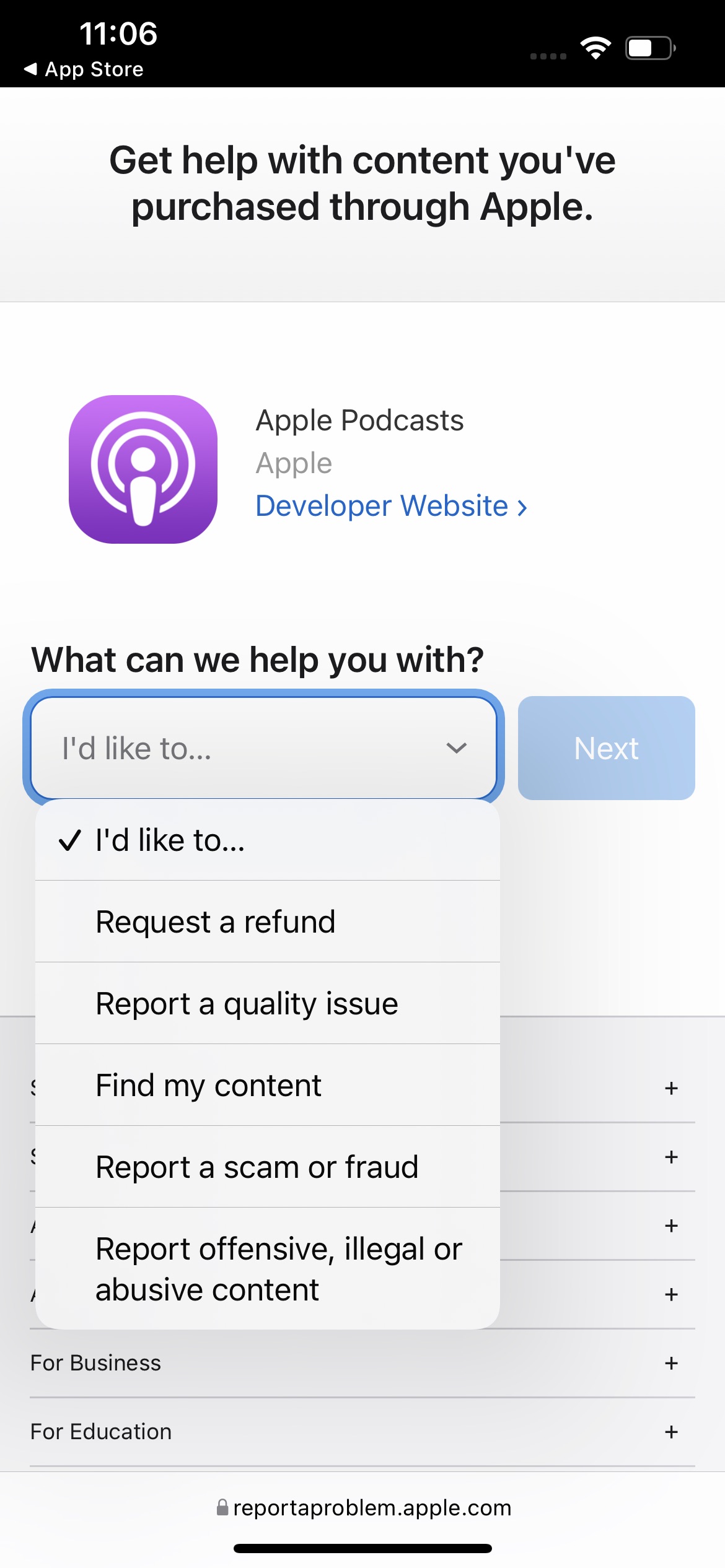 Apple Brings Back &#039;Report a Problem&#039; Link on App Store Product Pages