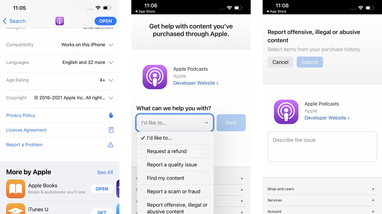 Report Problem Button Apple Brings Back 'Report a Problem' Link on App Store Product Pages ...