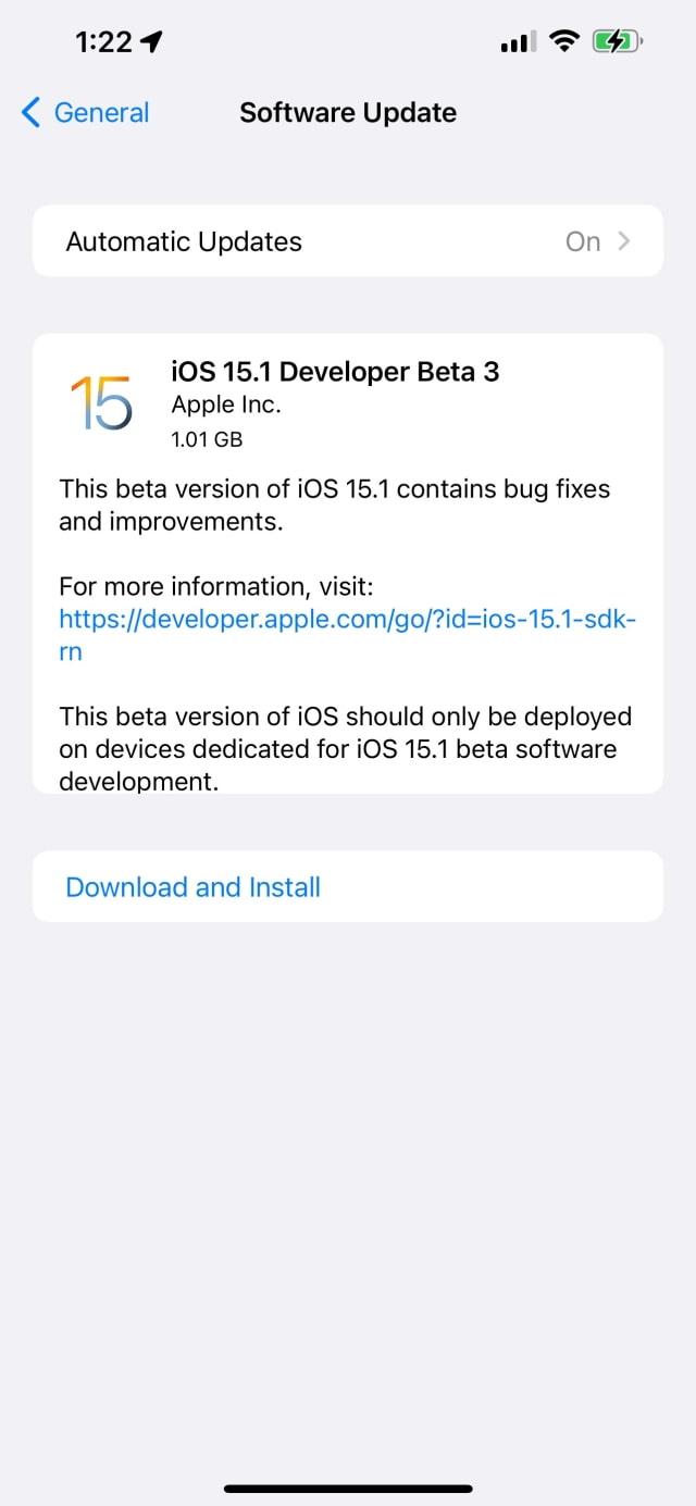 Apple Releases iOS 15.1 Beta 3 and iPadOS 15.1 Beta 3 [Download]