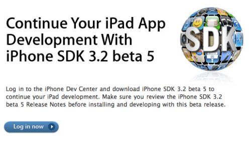 Apple Releases iPhone OS 3.2 SDK Beta 5 for iPad