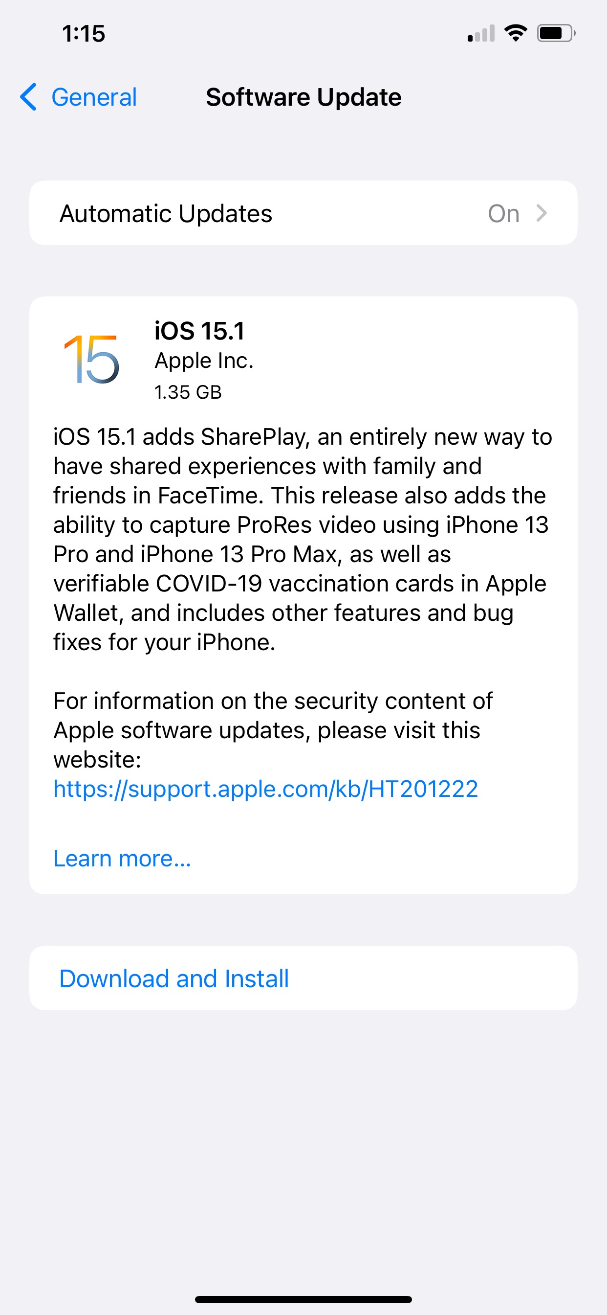 Apple Releases iOS 15.1 and iPadOS 15.1 With SharePlay, ProRes Support, More [Download]