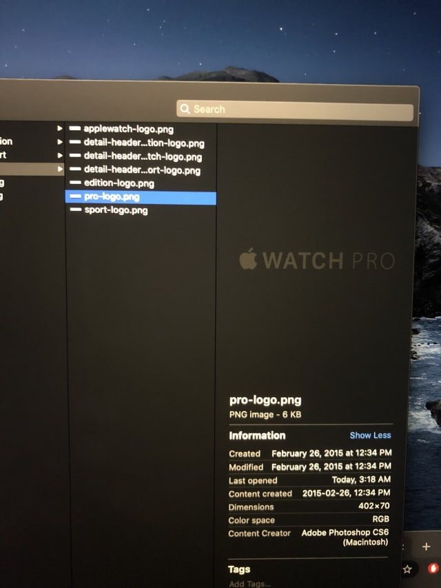 Apple Watch Demo Unit Contains Logo Image for &#039;Apple Watch Pro&#039;