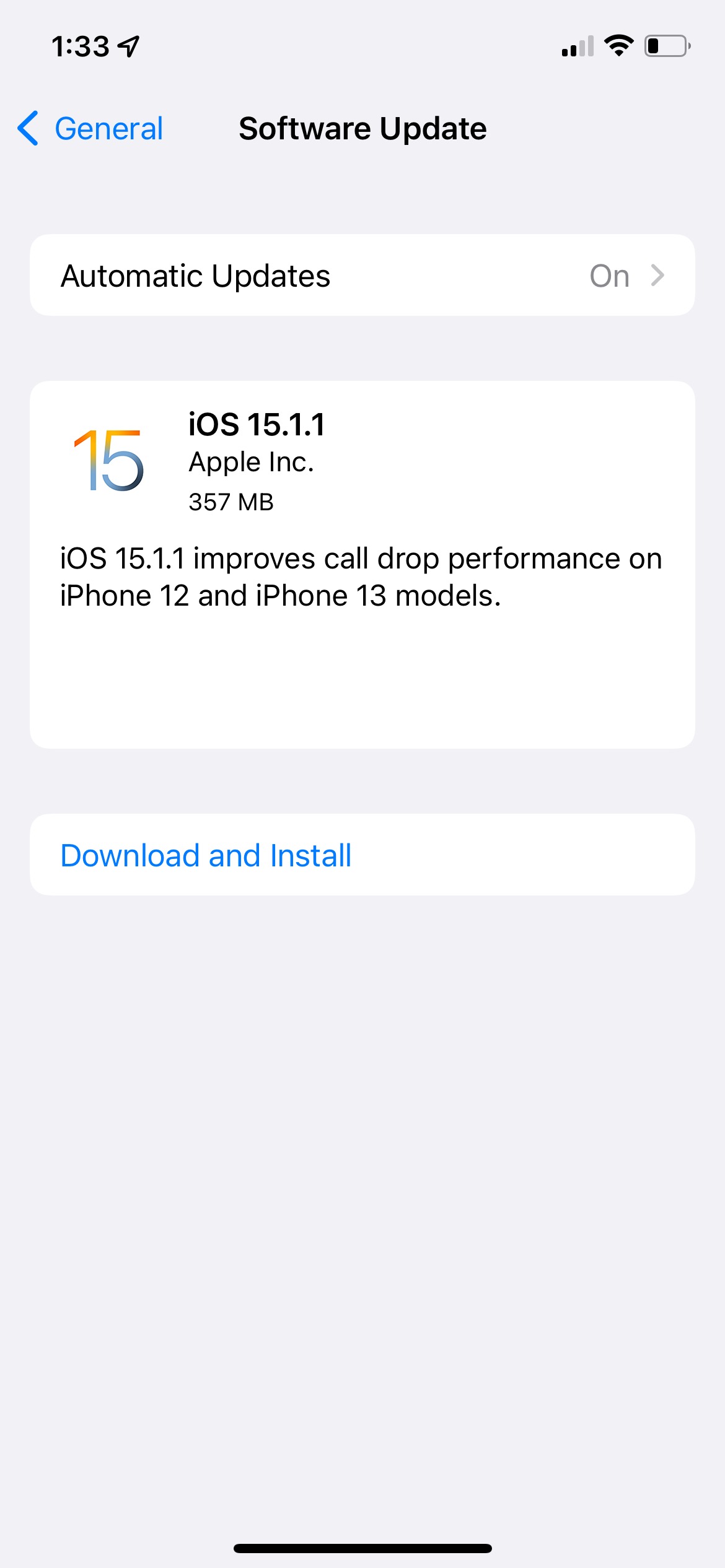 Apple Releases iOS 15.1.1 to Fix Call Drops on iPhone 12 and iPhone 13 [Download]