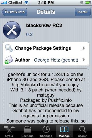 Desbloqueo BlackSn0w Actualizado para iPhone OS 3.1.3 en 05.11.07