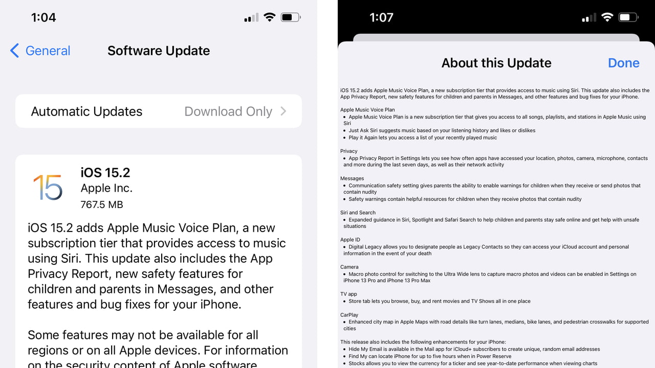Full Release Notes for iOS 15.2 - iClarified