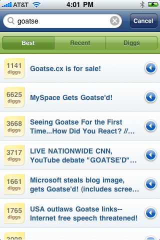 Digg iPhone App Launches Tomorrow [Screenshots]