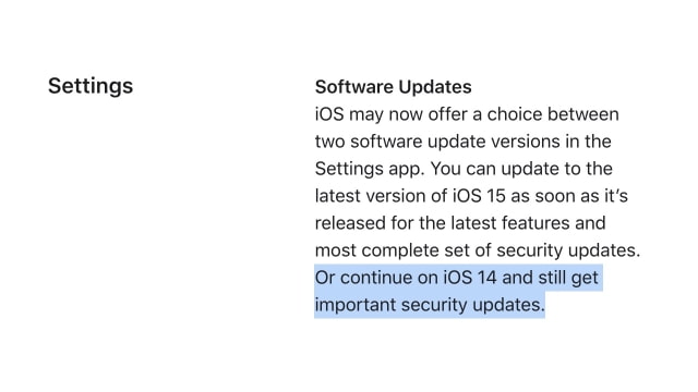 Apple Never Intended to Let Users Stay on iOS 14 Indefinitely