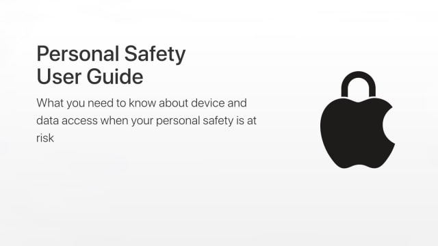 Apple Publishes &#039;Personal Safety User Guide&#039;