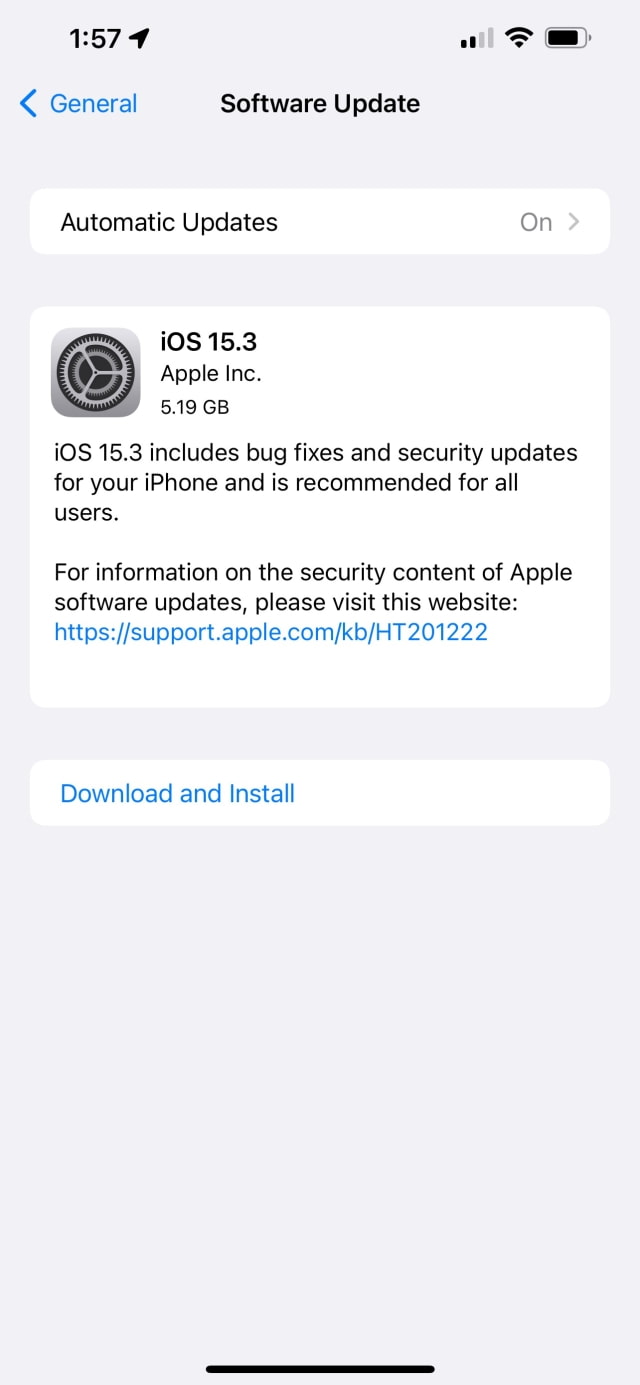 Apple Releases iOS 15.3 and iPadOS 15.3 [Download]
