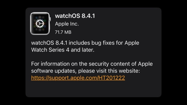 Apple Releases watchOS 8.4.1 for Apple Watch [Download]