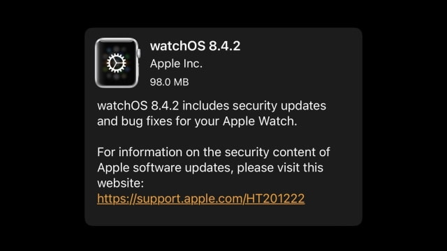 Apple Releases watchOS 8.4.2 for Apple Watch [Download]