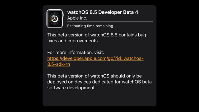 Apple Seeds watchOS 8.5 Beta 4 to Developers [Download]