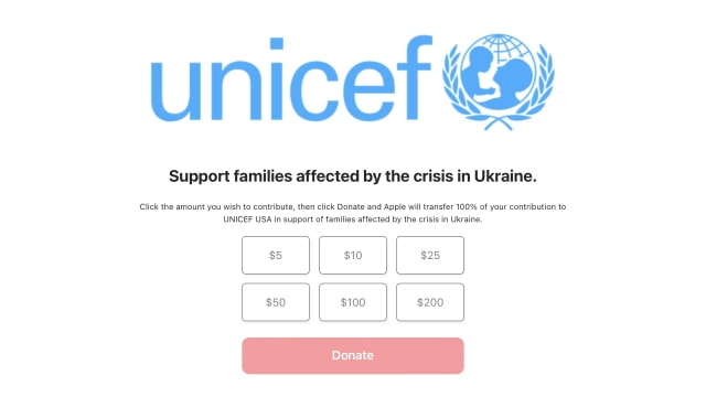 Apple Now Accepting Donations to Help Ukraine