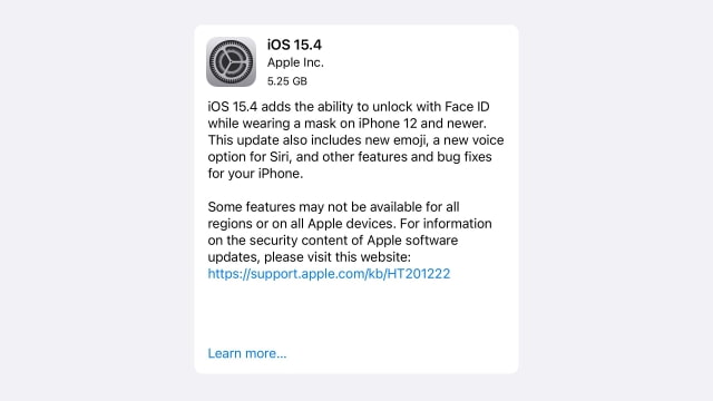 Apple Releases iOS 15.4 RC and iPadOS 15.4 RC [Download]