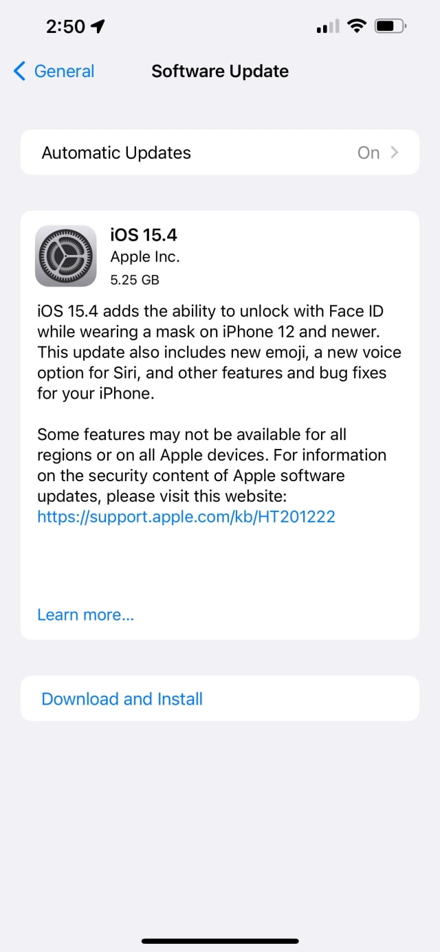 iOS 15.4 Release Notes