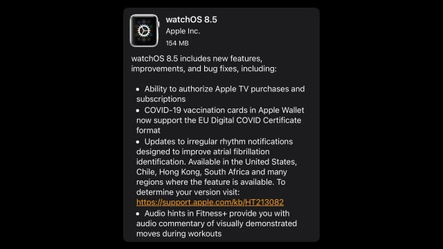 Apple Seeds watchOS 8.5 RC to Developers [Download]