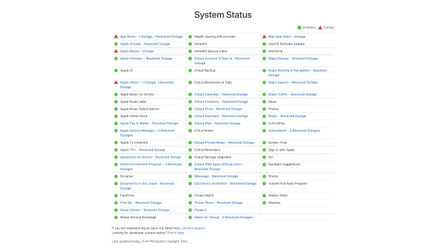 Several Apple Services Are Down Again