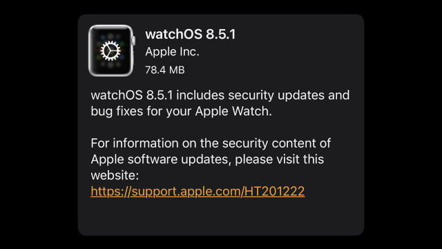 Apple Releases watchOS 8.5.1 for Apple Watch [Download]