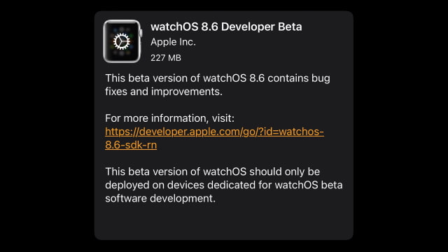 Apple Seeds watchOS 8.6 Beta to Developers [Download]