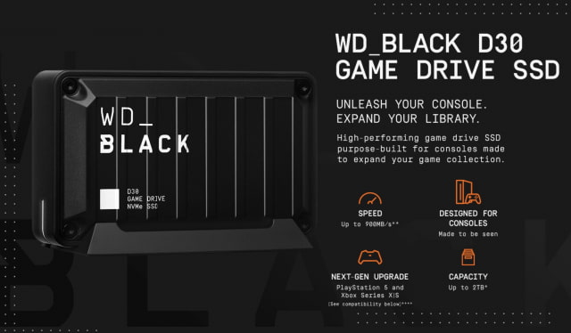 WD_BLACK 2TB D30 External Game Drive SSD On Sale for 33% Off [Deal]