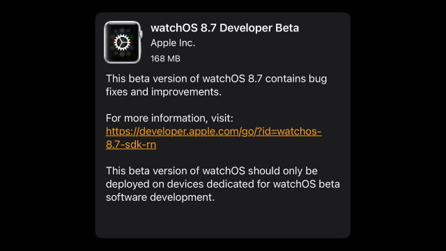 Apple Seeds watchOS 8.7 Beta to Developers [Download]