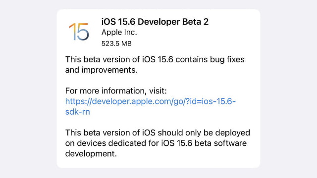 Apple Releases iOS 15.6 Beta 2 and iPadOS 15.6 Beta 2 [Download]