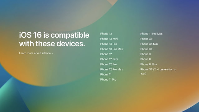 iOS 16 Compatible Devices