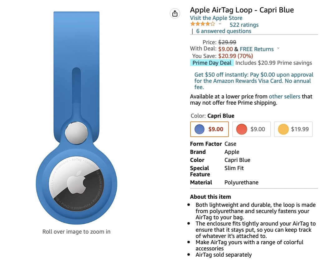 Apple AirTag Loop and Leather Key Ring On Sale for Up to 70% Off [Prime Day Deal]