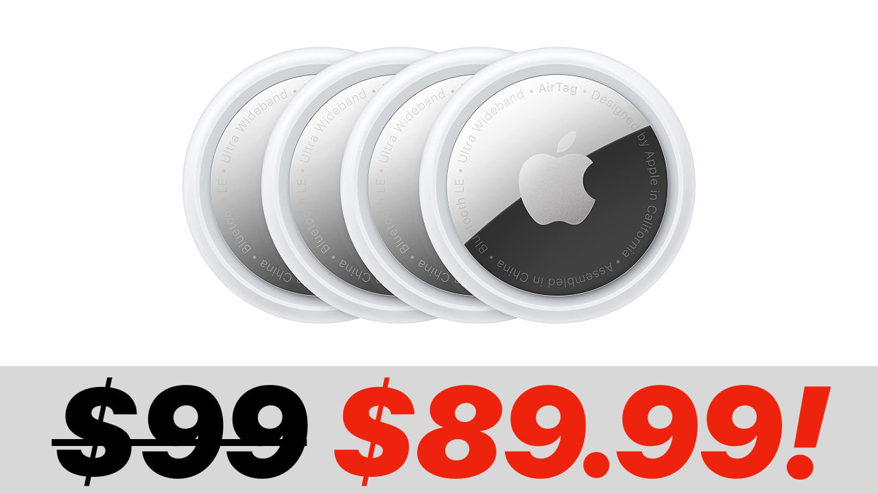Four Pack of Apple AirTag Trackers On Sale for $84.99 [Prime Day 