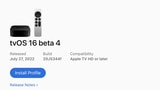 Apple Seeds tvOS 16 Beta 4 to Developers [Download]