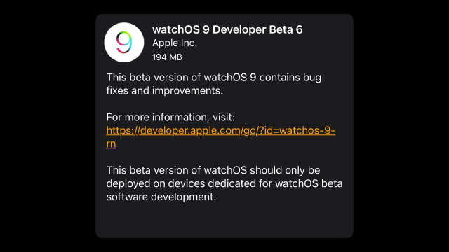 Apple Seeds watchOS 9 Beta 6 to Developers [Download]