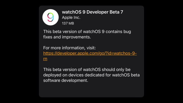 Apple Seeds watchOS 9 Beta 7 to Developers [Download] 