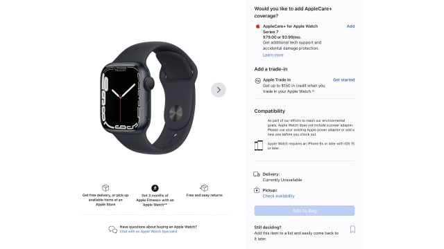 Apple Online Store Stops Selling Apple Watch Series 7 Models Ahead of Series 8 Debut