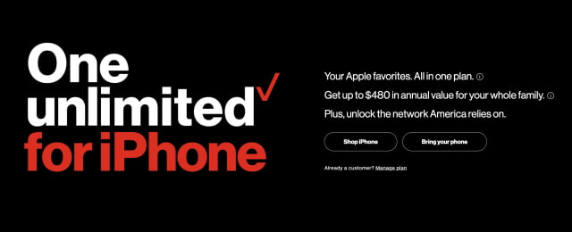 Verizon Launches &#039;One Unlimited&#039; Plan for iPhone That Includes Apple One Subscription