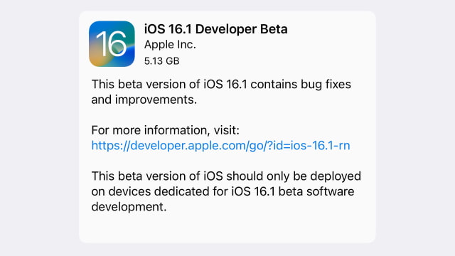 Apple Releases iOS 16.1 Beta, New iPadOS 16 Beta [Download]
