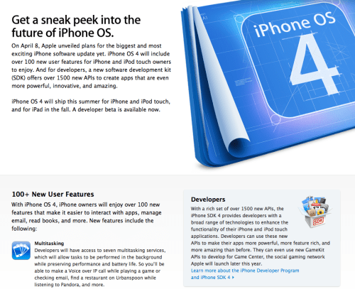 Apple Posts iPhone OS 4.0 Preview Page