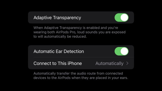 Adaptive Transparency for Original AirPods Pro and AirPods Max is a Bug [Gurman]