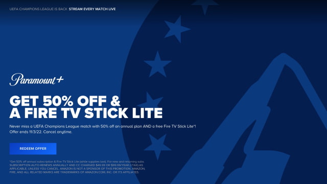 Paramount Plus On Sale for 50% Off Plus Free Fire TV Stick [Deal