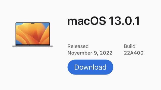 Apple Releases macOS Ventura 13.0.1 [Download]