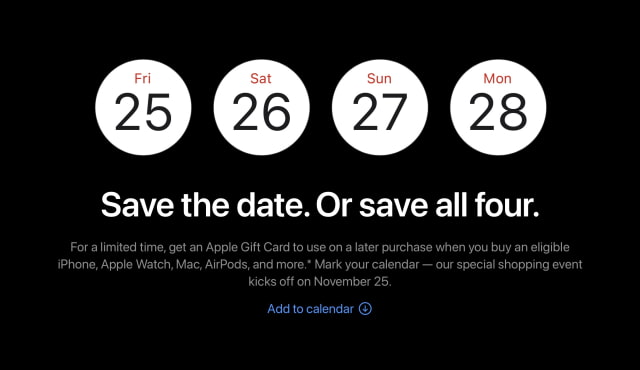 Apple Announces Black Friday 2022 Shopping Event