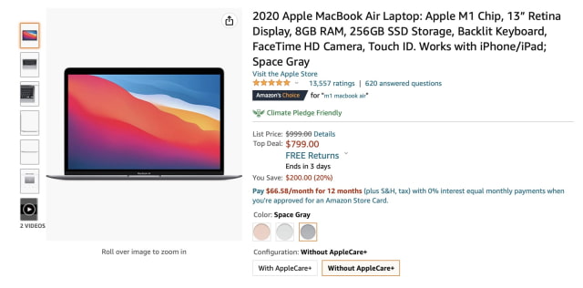 Apple M1 MacBook Air On Sale for $799 [Black Friday Deal]
