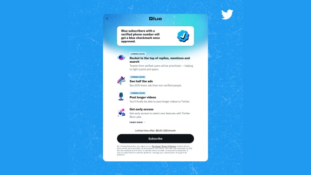 Twitter Blue Subscription Will Cost $3/Month More on iOS
