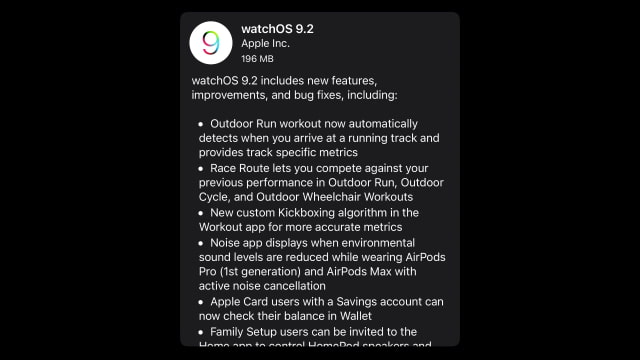 Apple Releases watchOS 9.2 With Crash Detection Optimizations, Workout Improvements, More