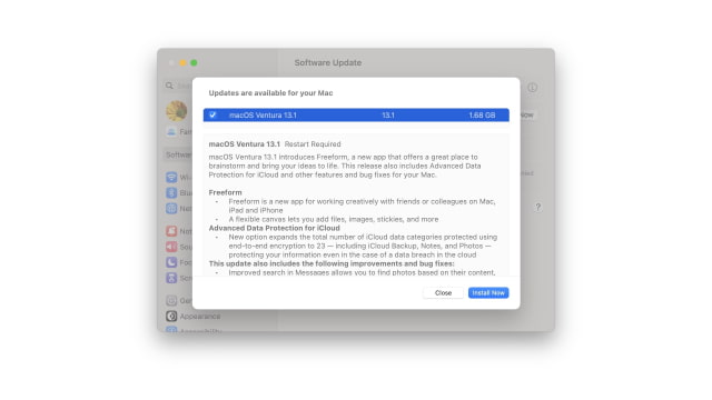 Apple Releases macOS Ventura 13.1 With Freeform, Advanced Data Protection for iCloud, More [Download]