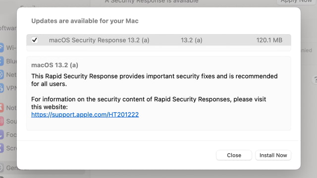 Apple Releases &#039;Rapid Security Response&#039; for macOS 13.2 Beta