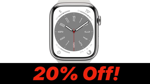 Apple Watch Series 8 (Cellular, 45mm, Stainless Steel) On Sale for 20% Off [Deal]