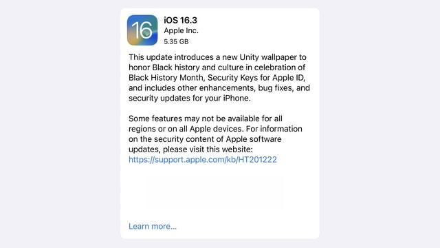 Apple Releases iOS 16.3 and iPadOS 16.3 [Download]