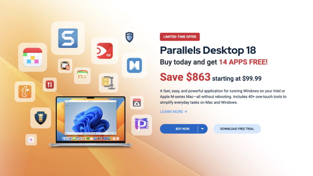 Parallels Now Authorized for Windows 11 Pro on Apple Silicon Macs, Get 14 Free Apps With Purchase