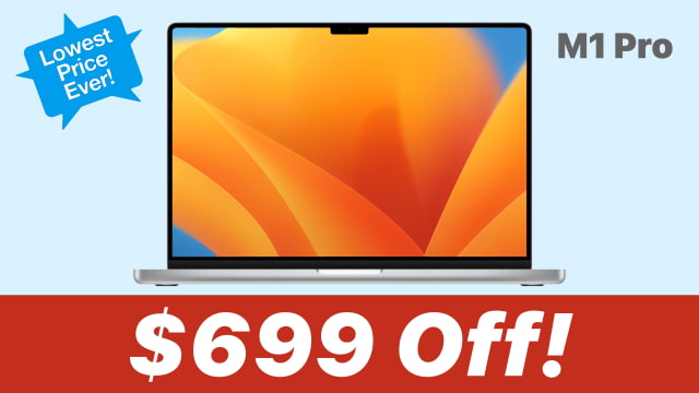 Apple 16-inch MacBook Pro (M1 Pro, 1TB) On Sale for $699 Off [Lowest Price Ever]