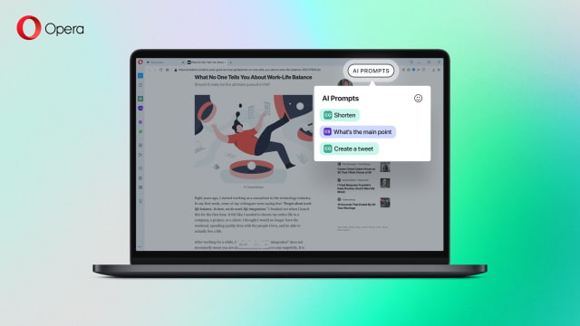 Opera browser gets ChatGPT with 'AI Prompts' and new sidebar on Mac -  9to5Mac